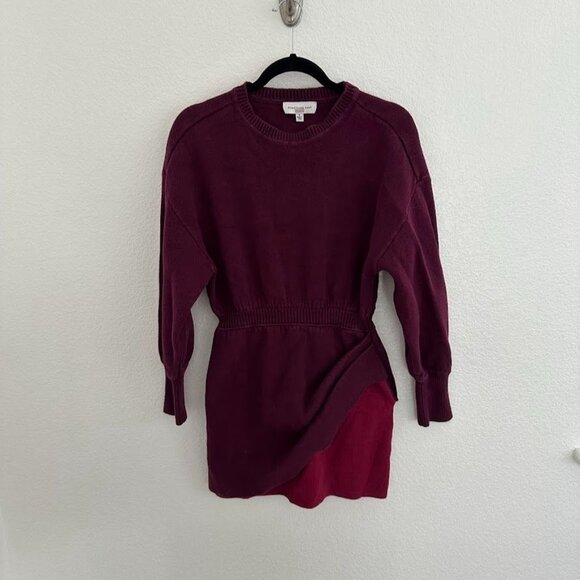 Something Navy Purple Colorblock Sweater Dress - Picture 4 of 8